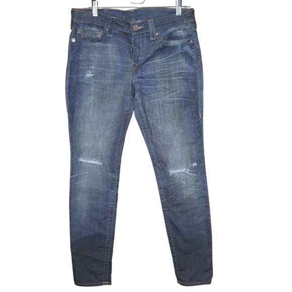 True Religion Halle Leggings Women's Large Stretch-Digi Print Distressed - Picture 1 of 4